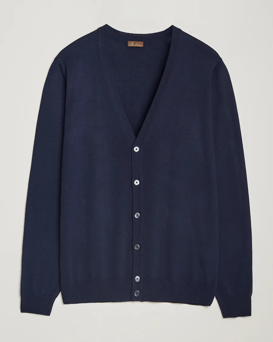 Stenströms Merino Cardigan Navy