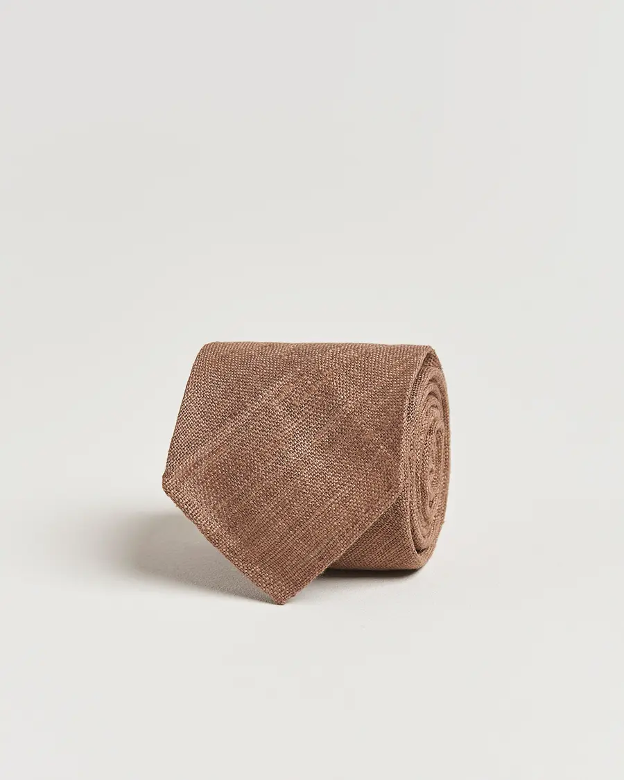 Drake'sSilk Tussah Handrolled TieCoffee