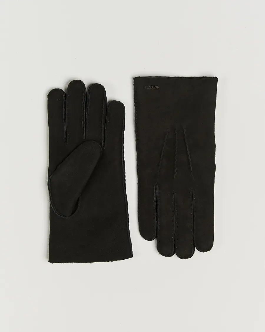 Hestra Bernard Lambskin Suede Glove Black