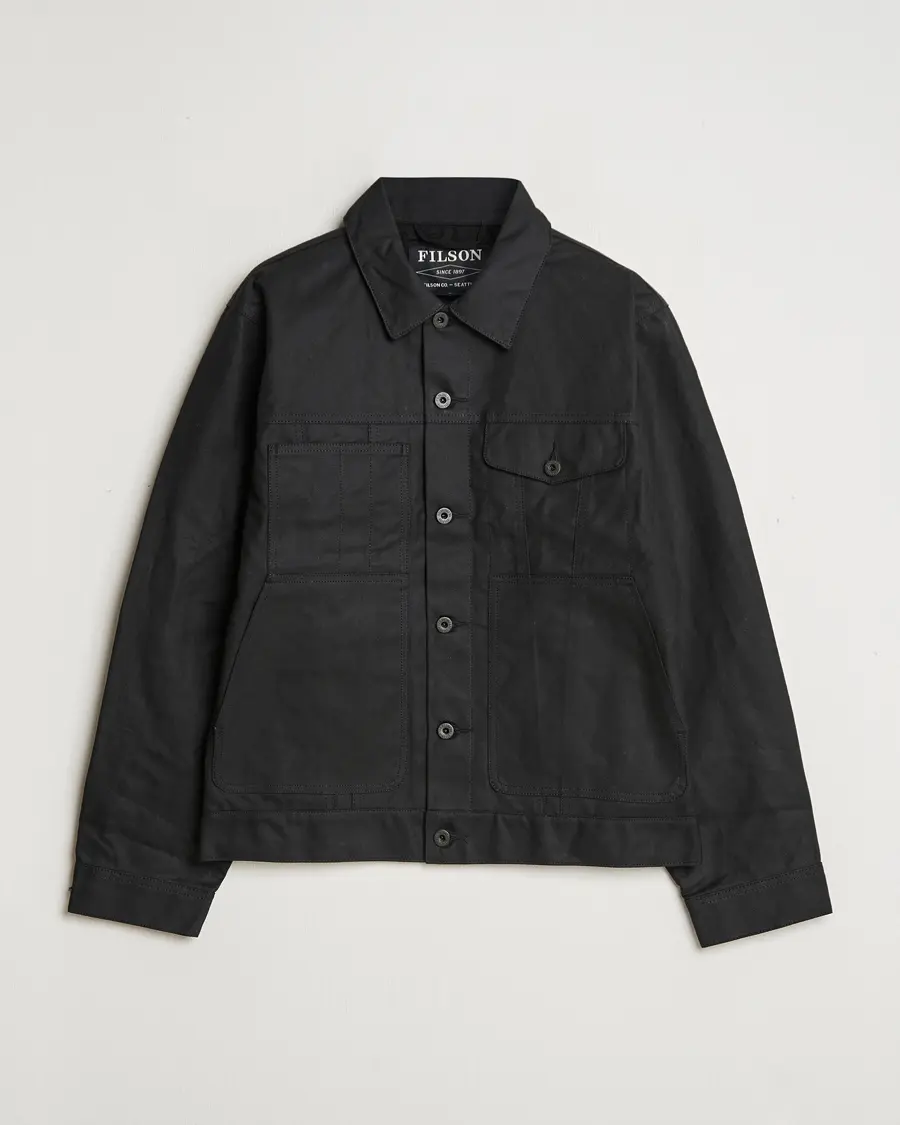 Filson Short Lined Tin Cloth Cruiser Black