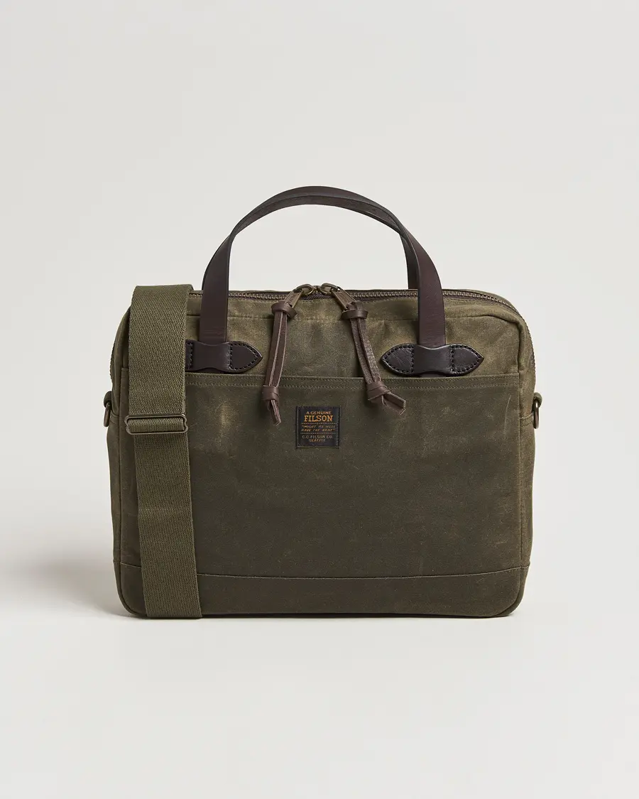 Filson Tin Cloth Compact Briefcase Otter Green