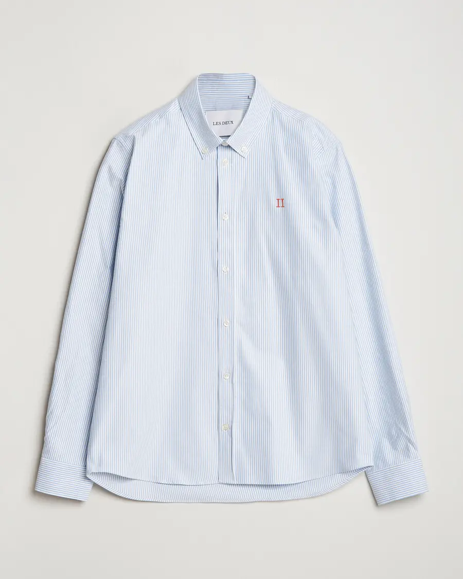 Les Deux Konrad Contrast Oxford Shirt Light Blue/White