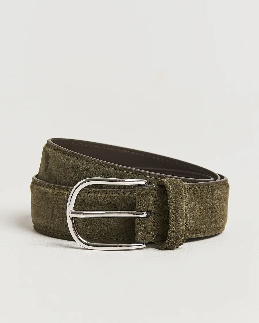 Anderson's Suede 3,5 cm Belt Green
