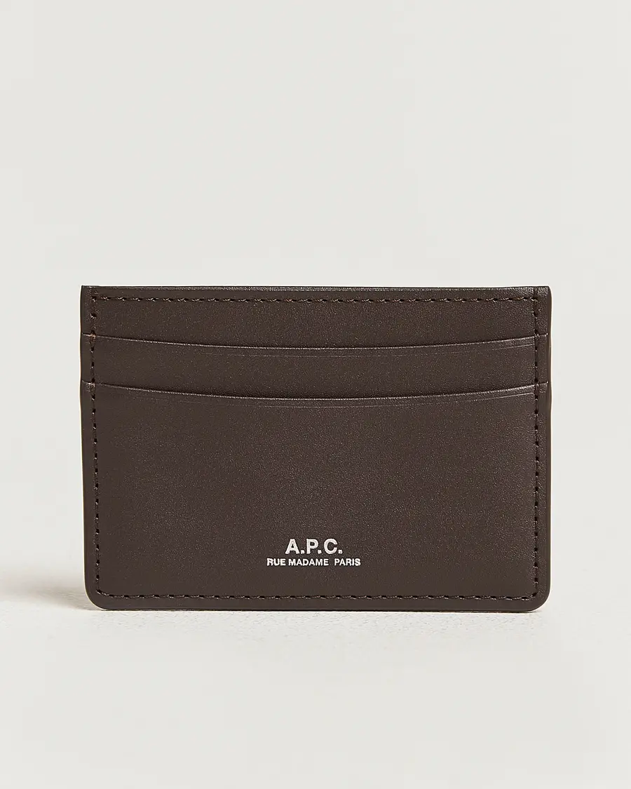 A.P.C.Calf Leather Card HolderDark Brown