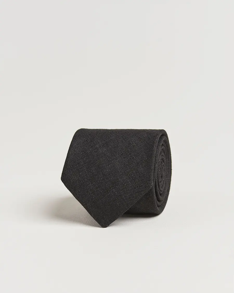 Amanda ChristensenHopsack Linen 8cm TieBlack