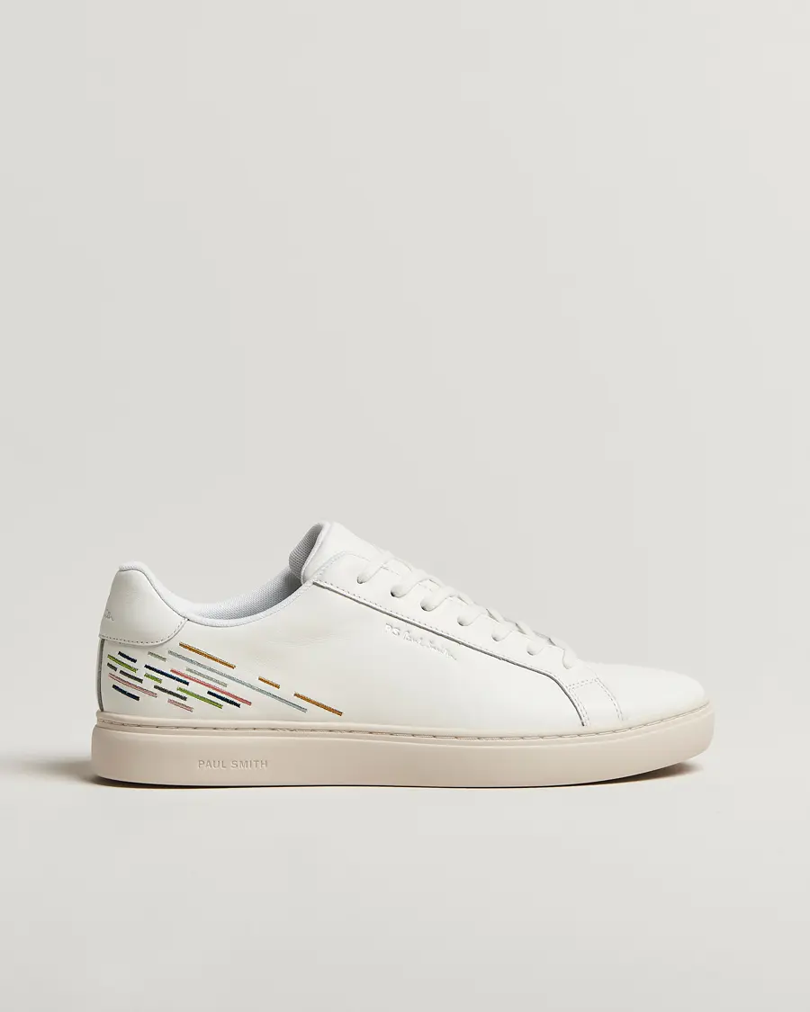 PS Paul Smith Rex Embroidered Leather Sneaker White