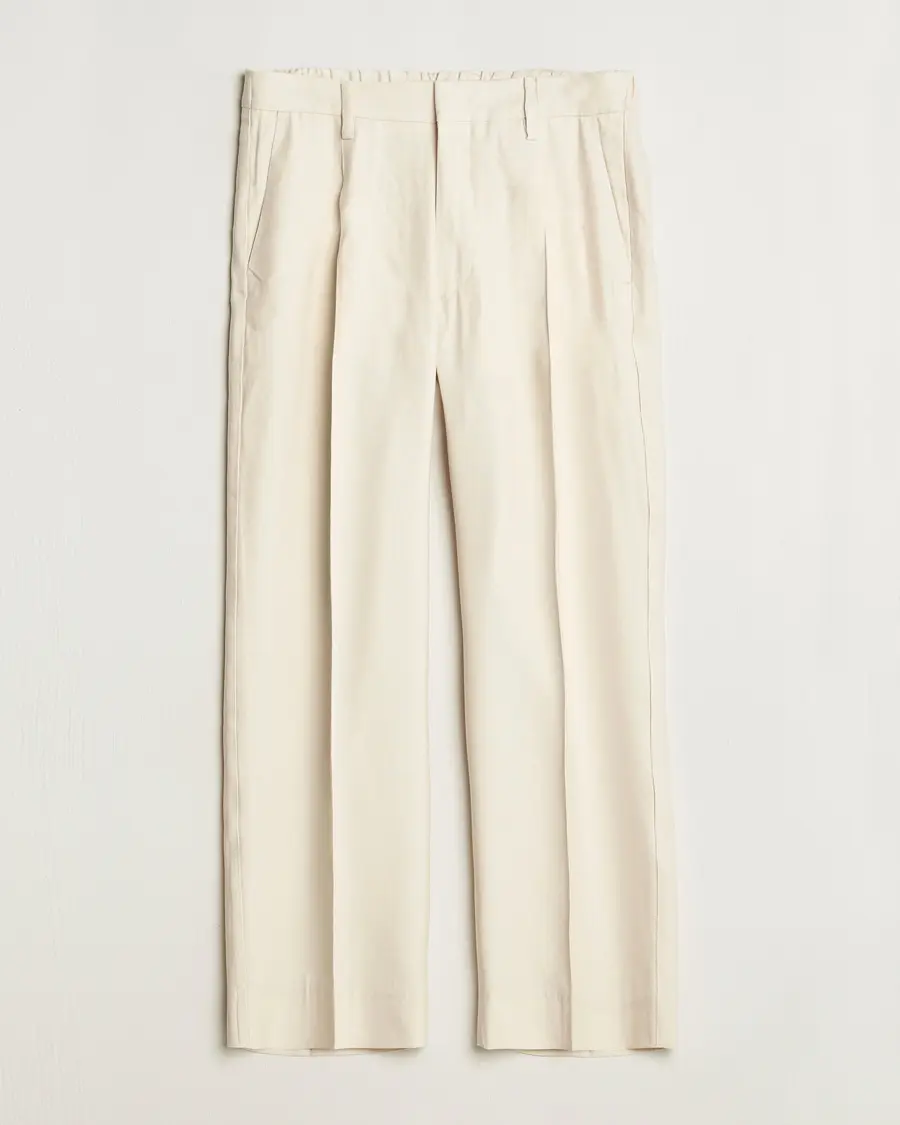NN07 Kay Linen/Viscose Drawstring Trousers Ivory