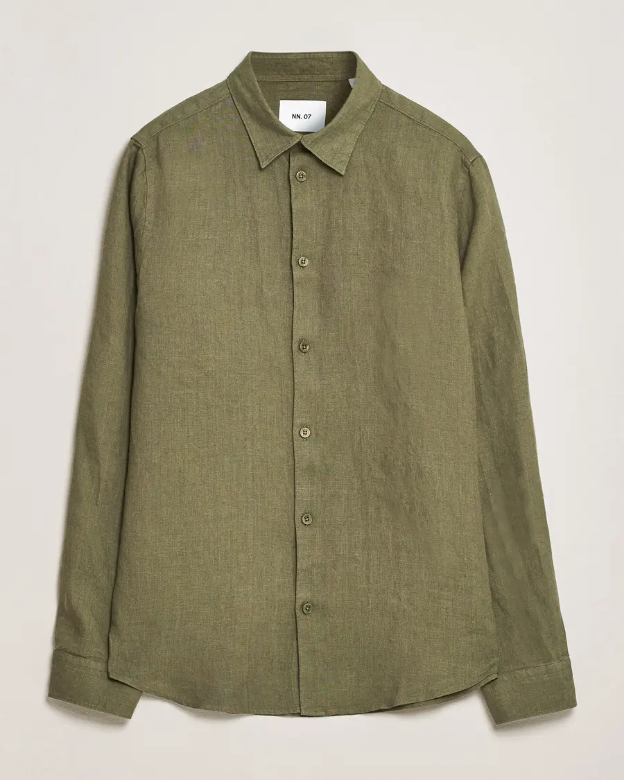 NN07 Enzo Linen Shirt Capers Green