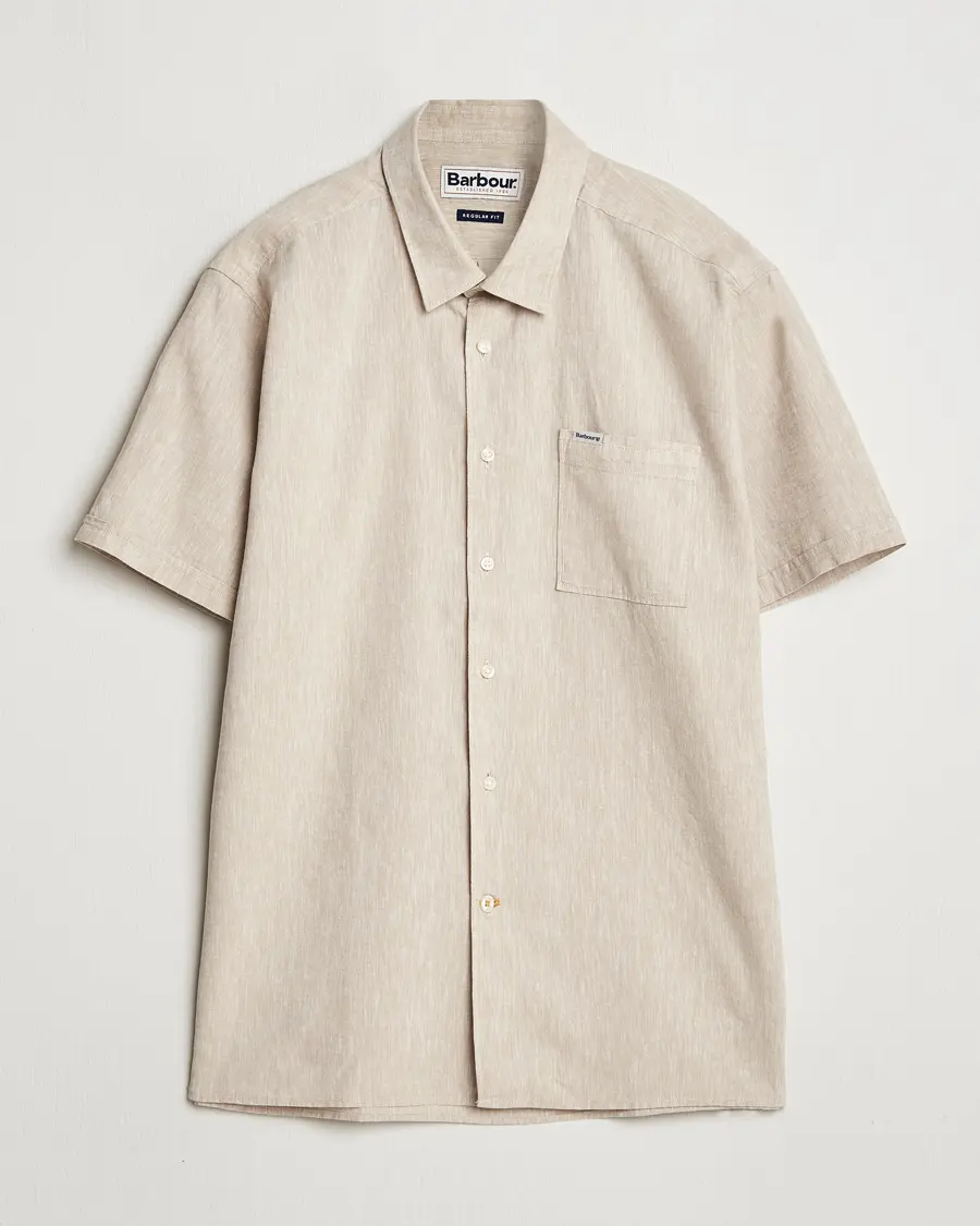 Barbour Lifestyle Nelson Short Sleeve Linen/Cotton Shirt Stone