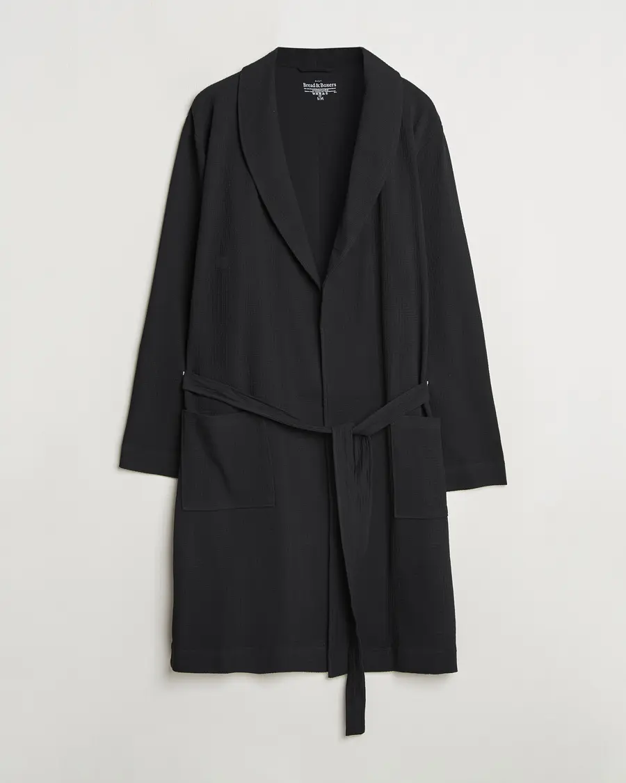 Bread & Boxers Waffle Robe Black