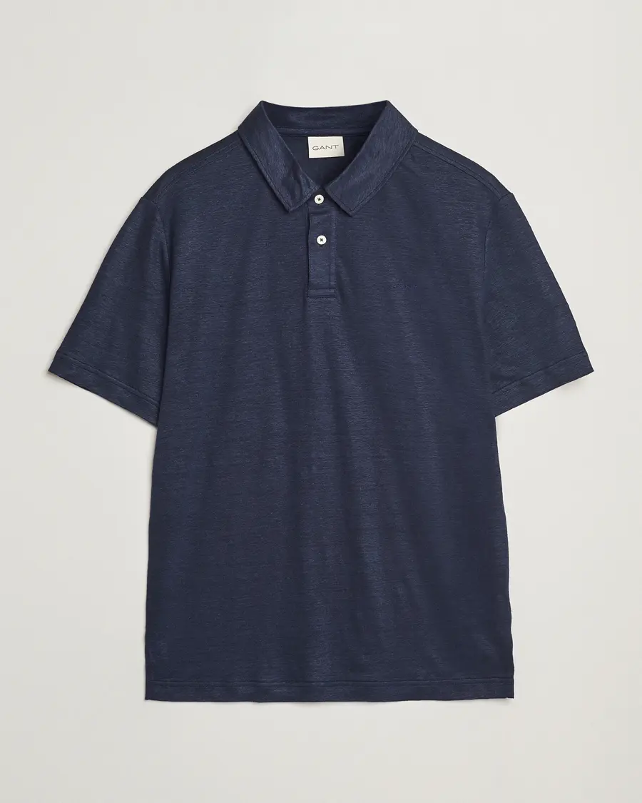 GANT Linen Polo Evening Blue