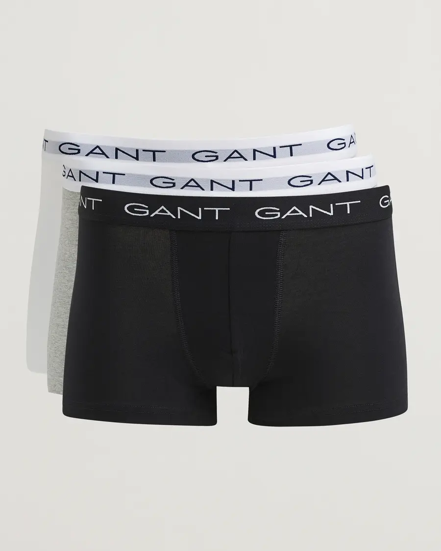 GANT 3-Pack Trunks Light Grey Melange/Black/White