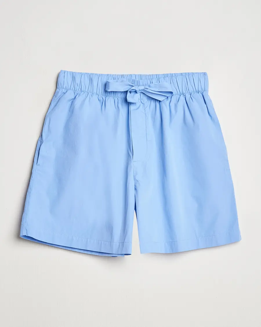 Tekla Poplin Pyjama Shorts Cornflower Blue
