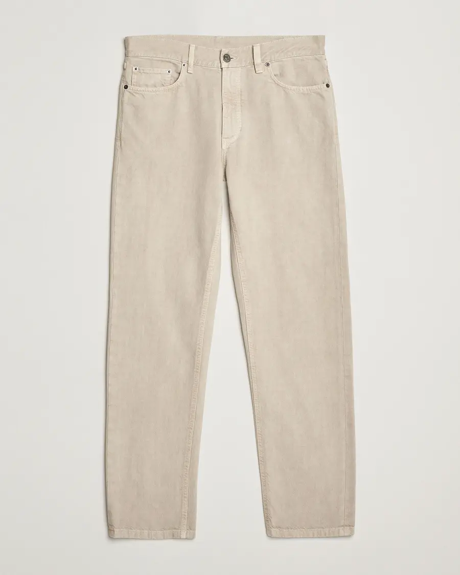 Zegna 5-Pocket Marbled Denim Pants Beige