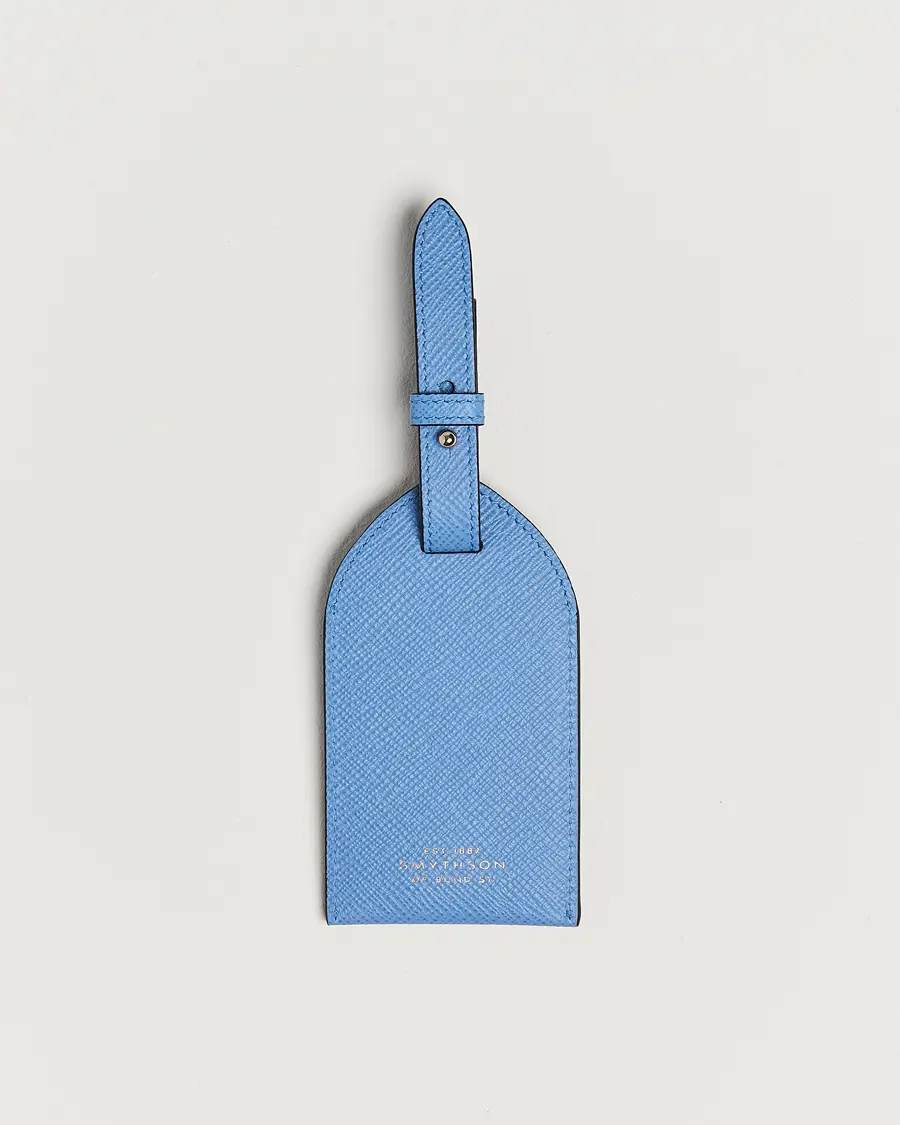 Smythson Panama Luggage Tag Nile Blue