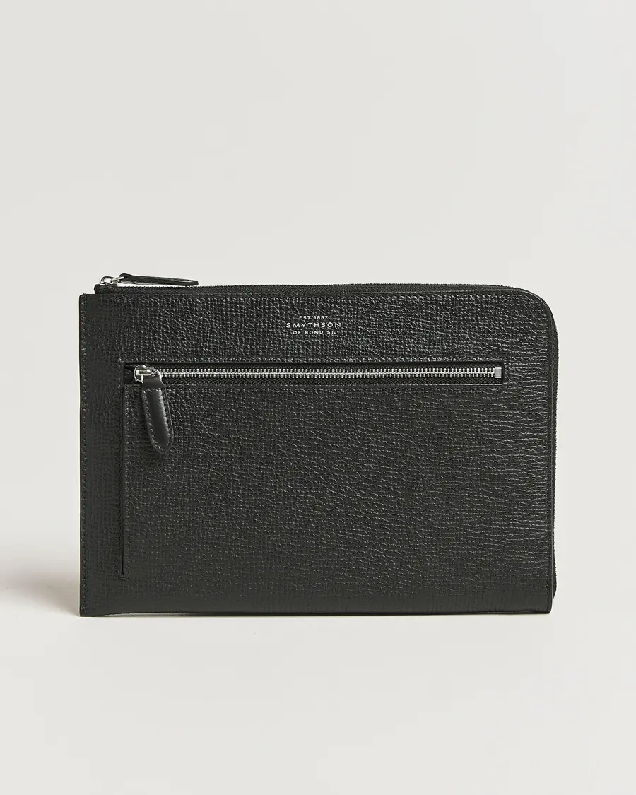 Smythson Ludlow Flat Organiser Pouch Black