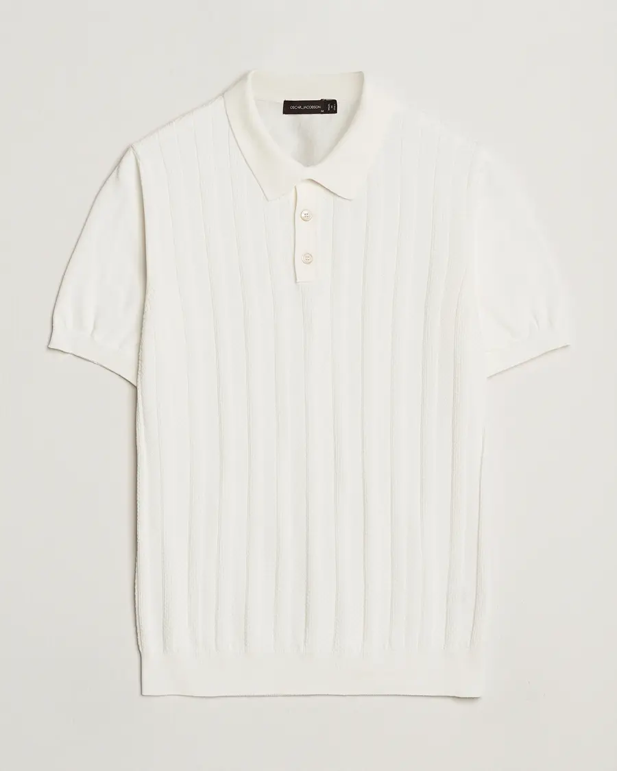 Oscar Jacobson Barto Structured Cotton Polo Snow White