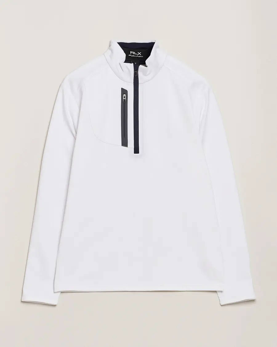RLX Ralph Lauren Luxury Jersey Half Zip Ceramic White