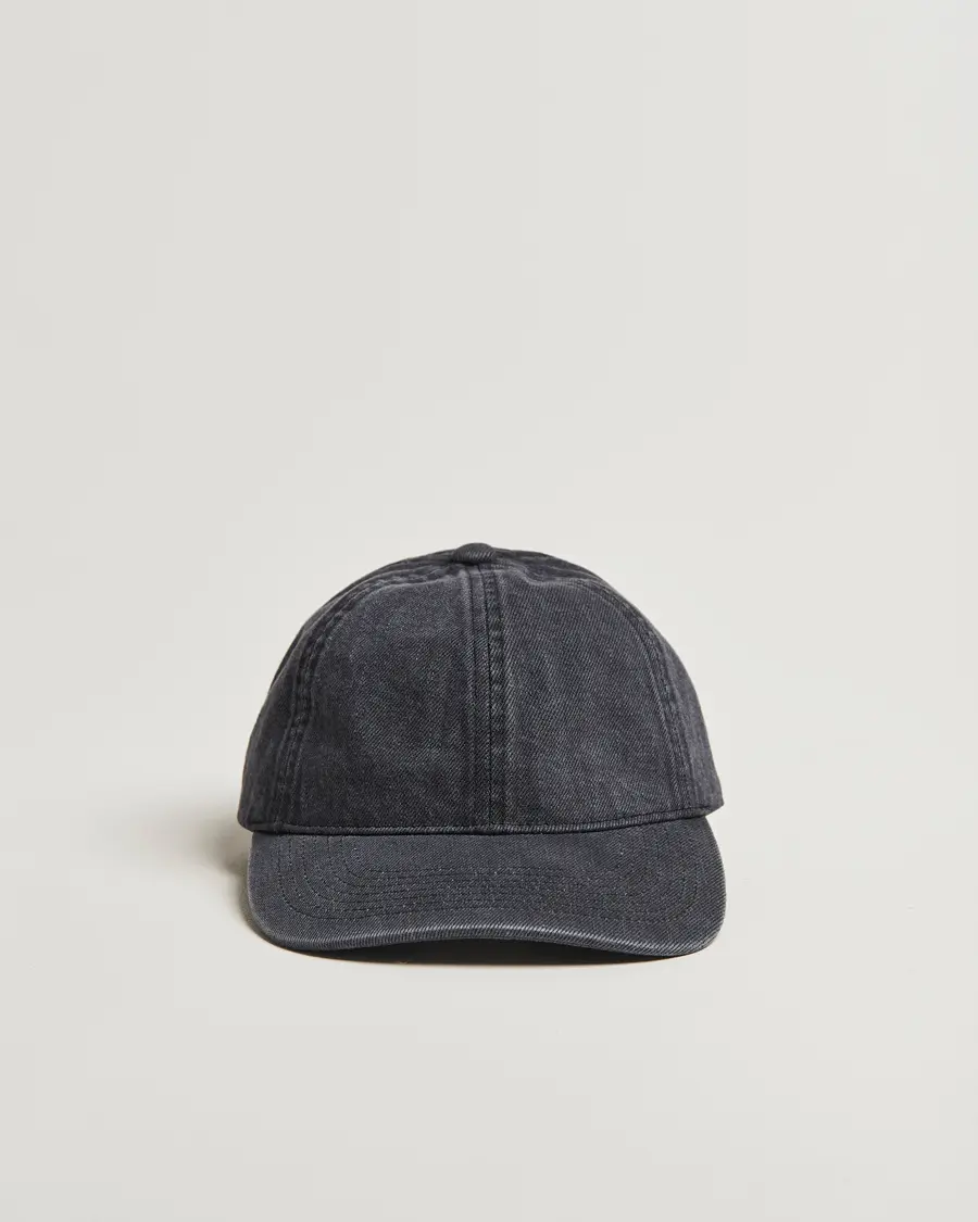 Varsity Headwear Washed Denim Baseball Cap Black