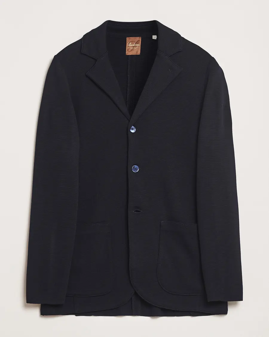 Stenströms Milano Knitted Merino Blazer Navy