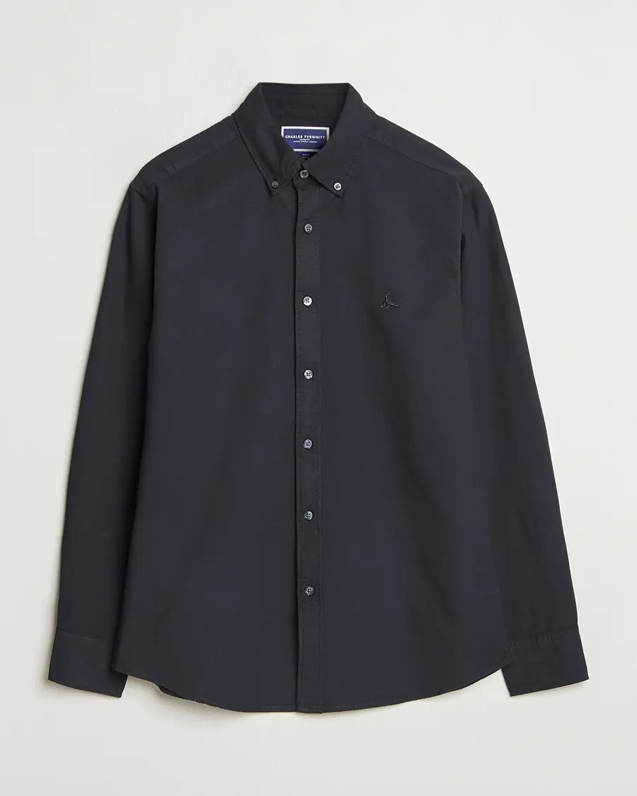 Charles Tyrwhitt Button Down Stretch Oxford Shirt Black