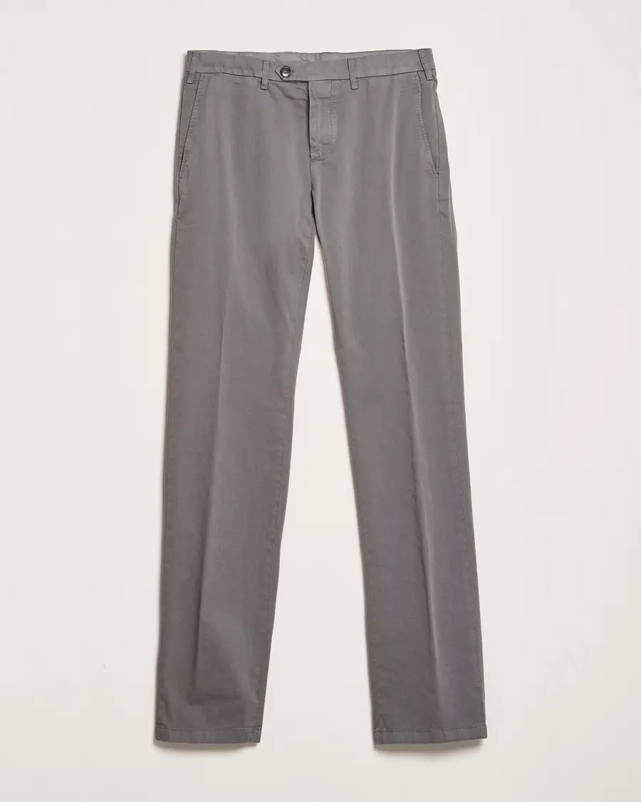Canali Slim Fit Cotton Stretch Chinos Dark Grey