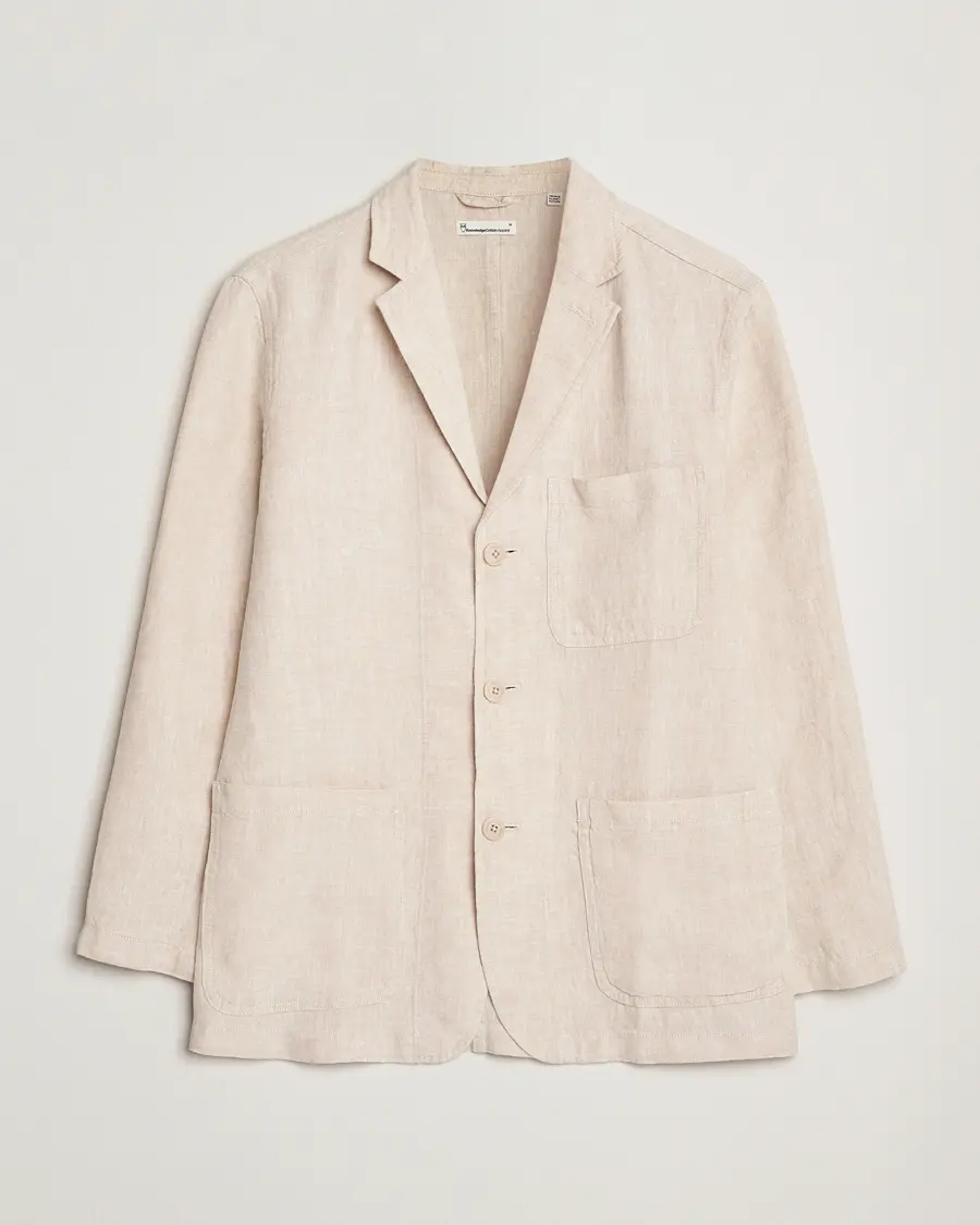 KnowledgeCotton Apparel Linen Blazer Light Feather Grey