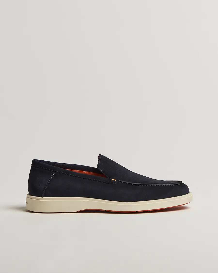 Santoni Detroit Loafer Navy Suede
