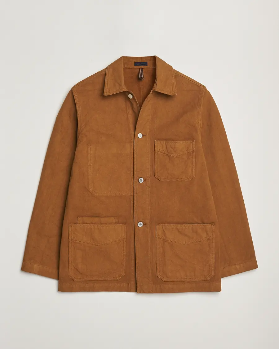 Drake's Duck Cotton Canvas Chore Jacket Tobacco