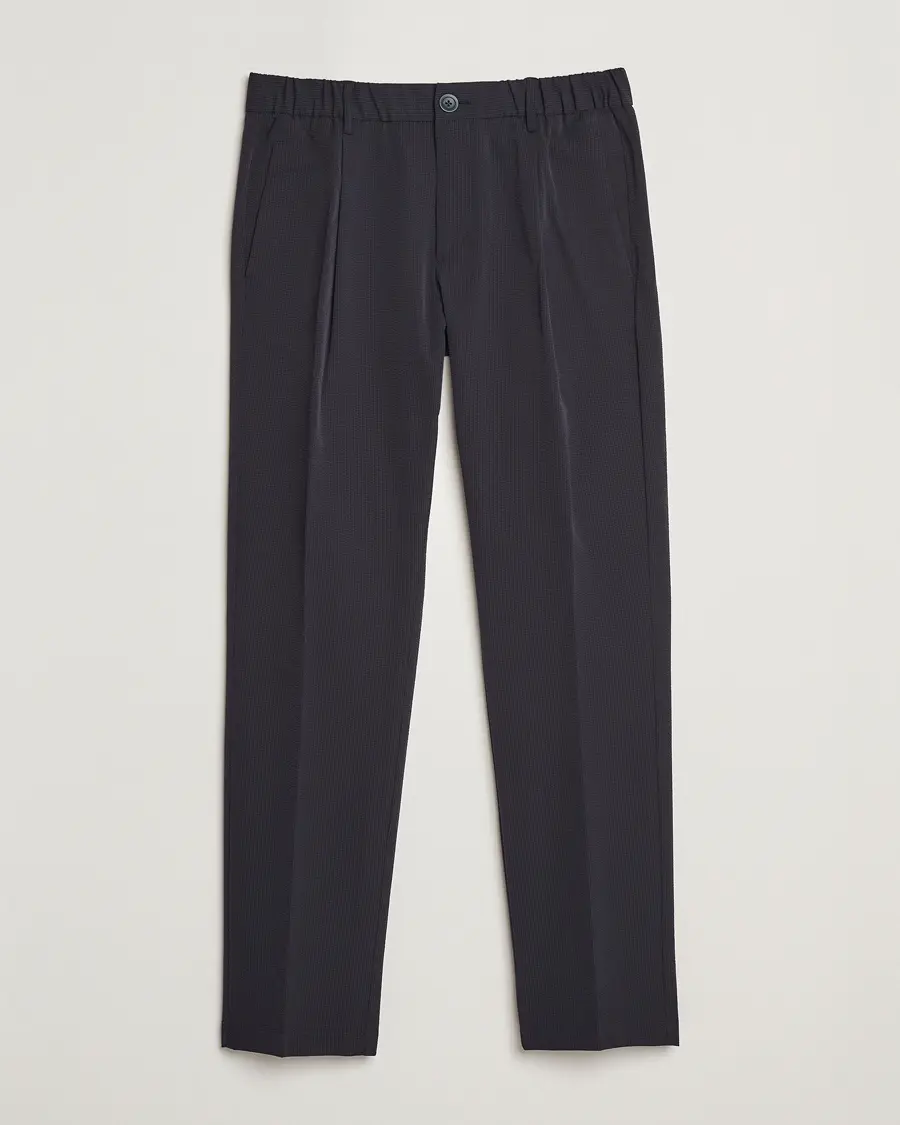Herno Seersucker Drawstring Pants Navy