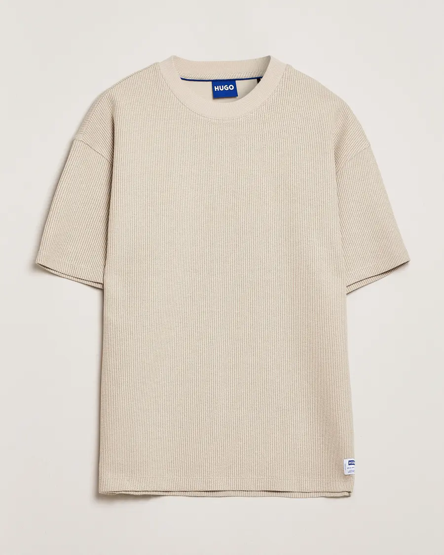 HUGO Waffle Crew Neck T-Shirt Open White