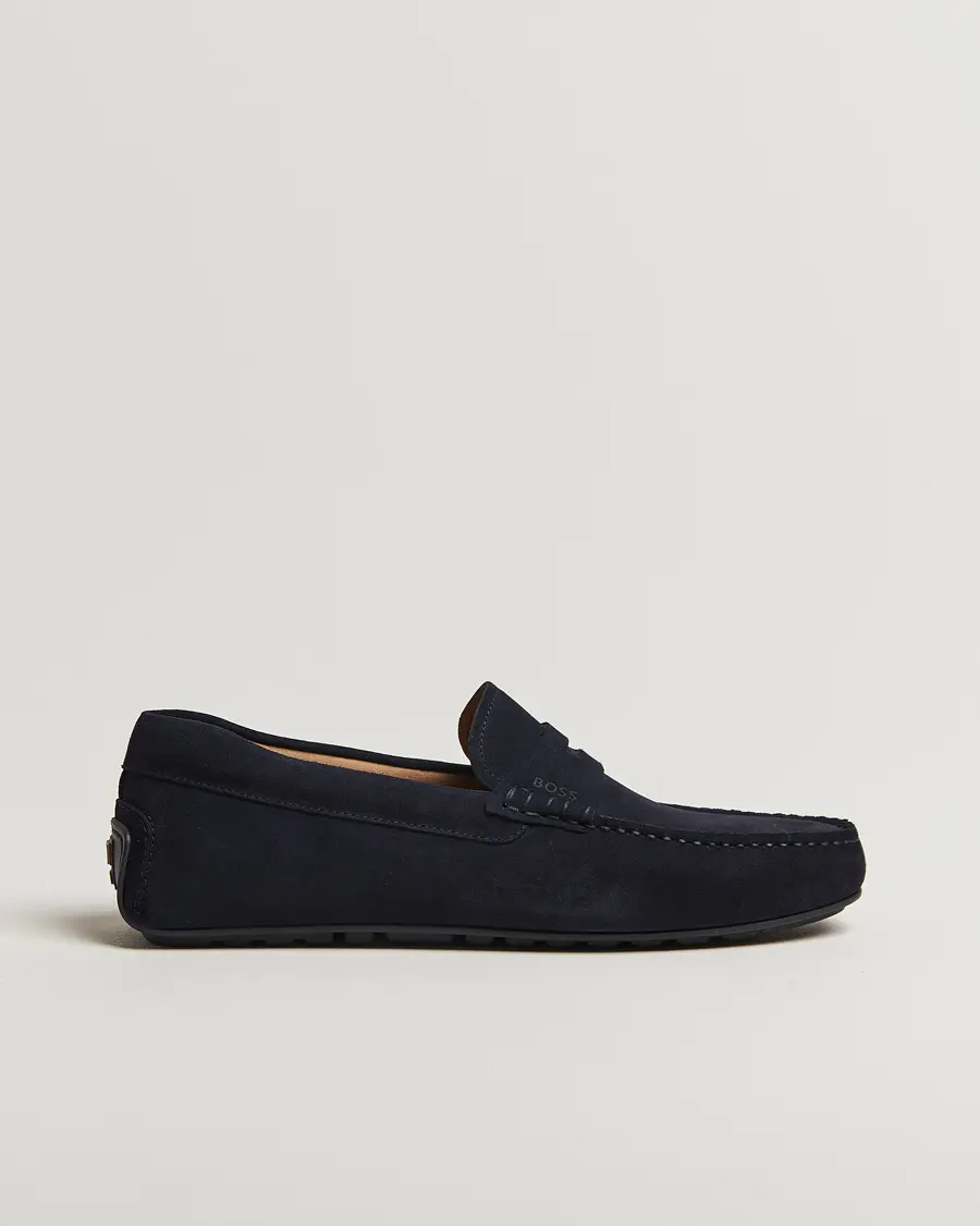 BOSS BLACK Noel Suede Moccasin Dark Blue