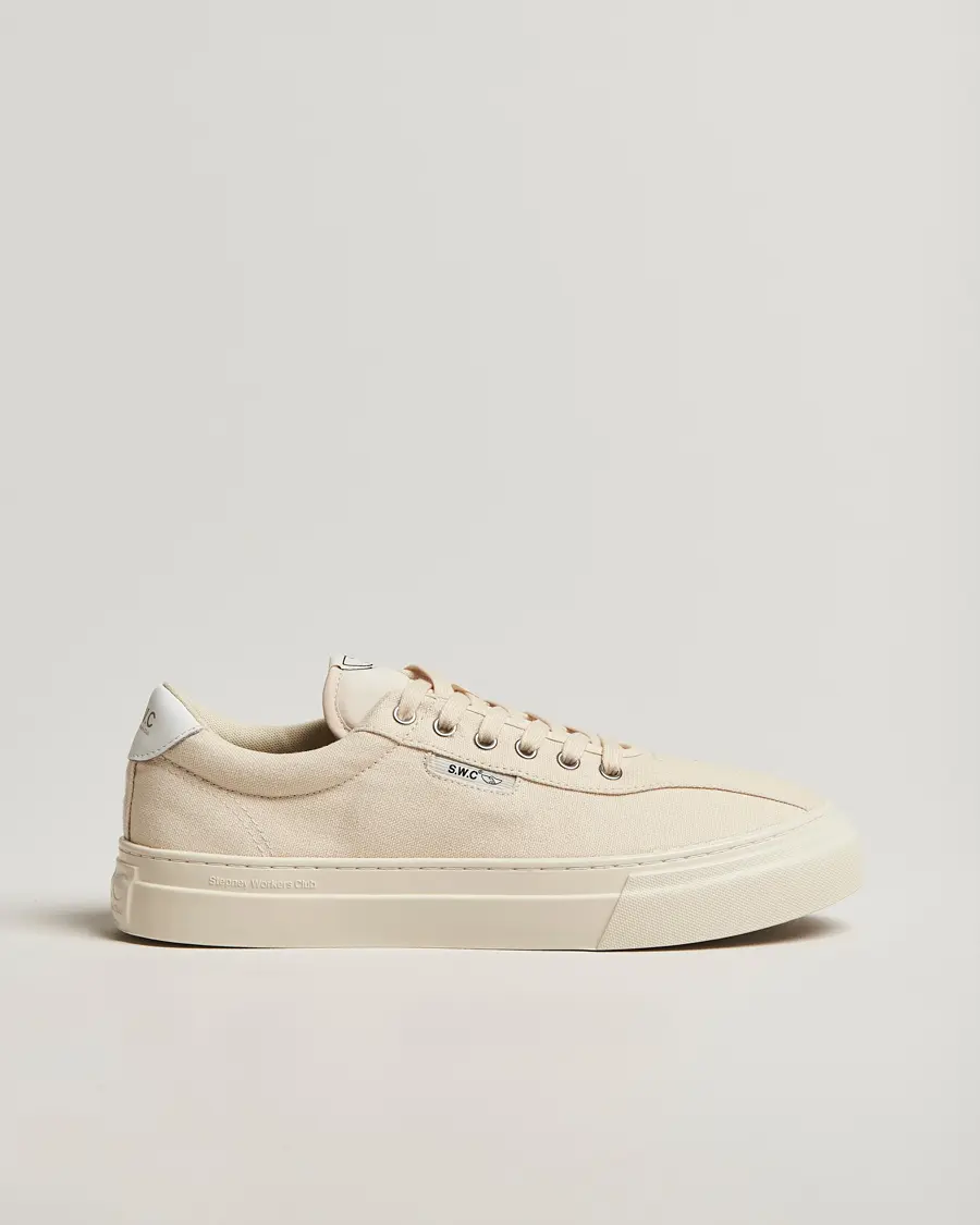 Stepney Workers Club Dellow 02 Cupsole Canvas Sneaker Ecru Raw