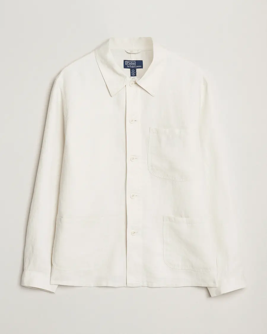 Polo Ralph Lauren Chore Linen Shirt Jacket Antique Cream