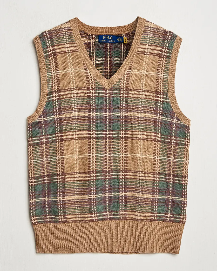 Polo Ralph Lauren Wool/Cotton Vest Tan Combo