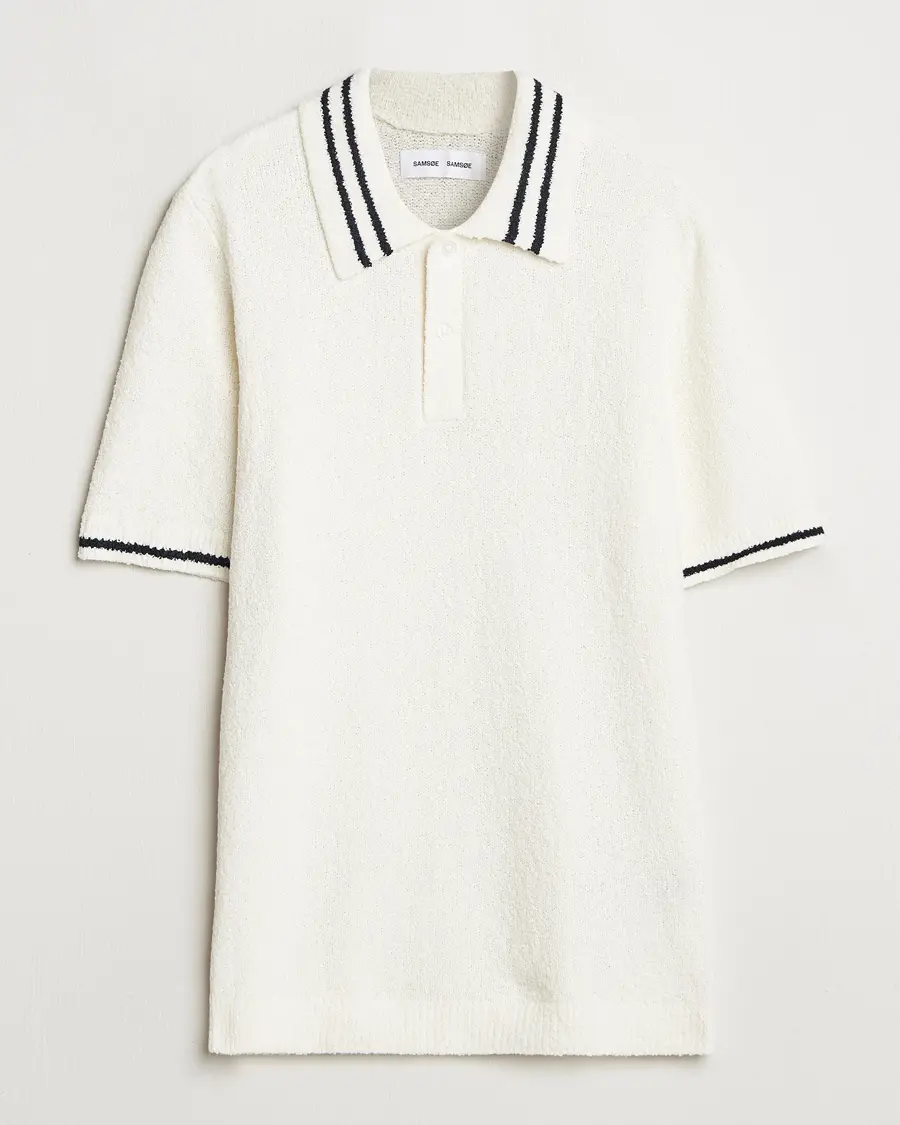 Samsøe Samsøe Pedro Tipped Knitted Polo Clear Cream