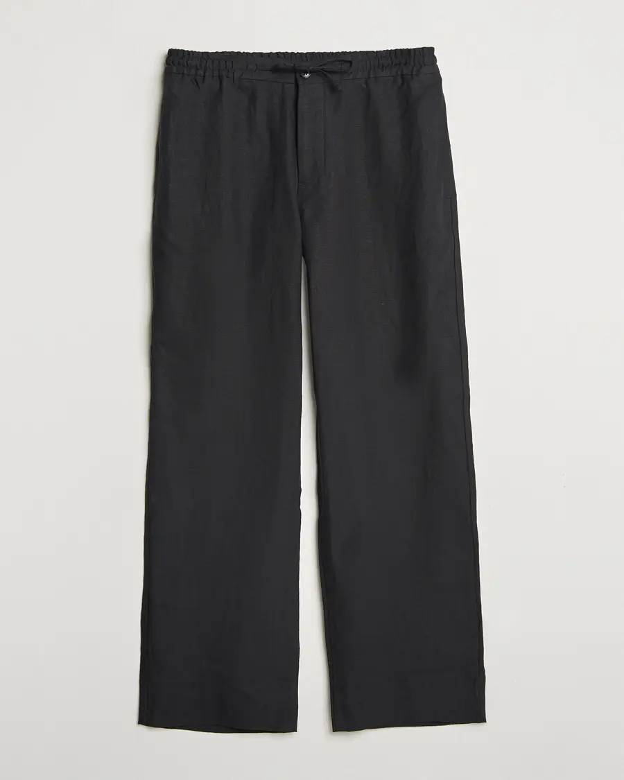 J.Lindeberg Noah Drape Linen Pants Black