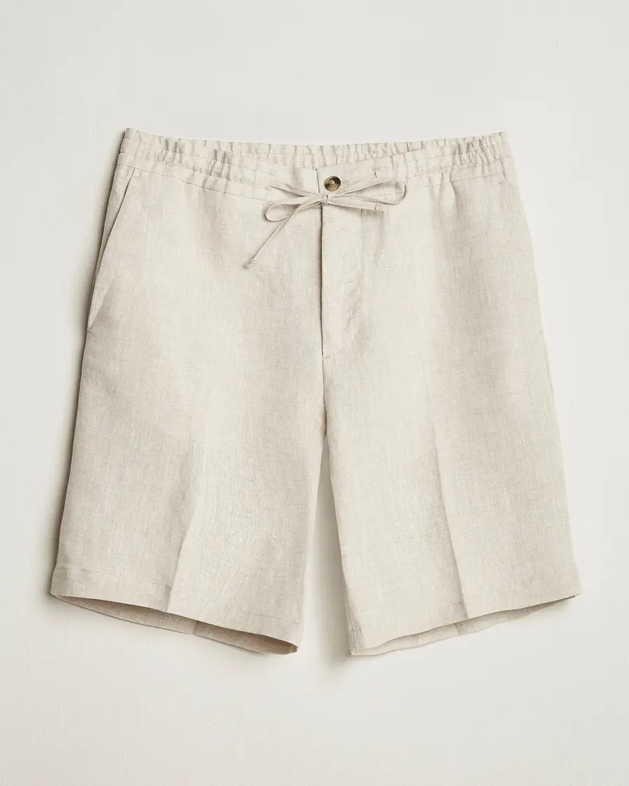J.Lindeberg Brady Drape Linen Shorts Moonbeam
