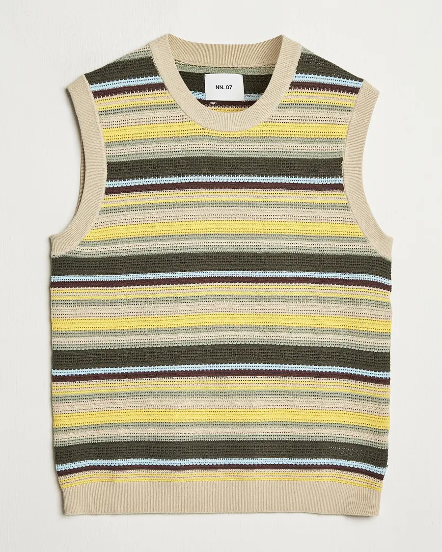 NN07 Huxley Knitted Striped Vest Multi