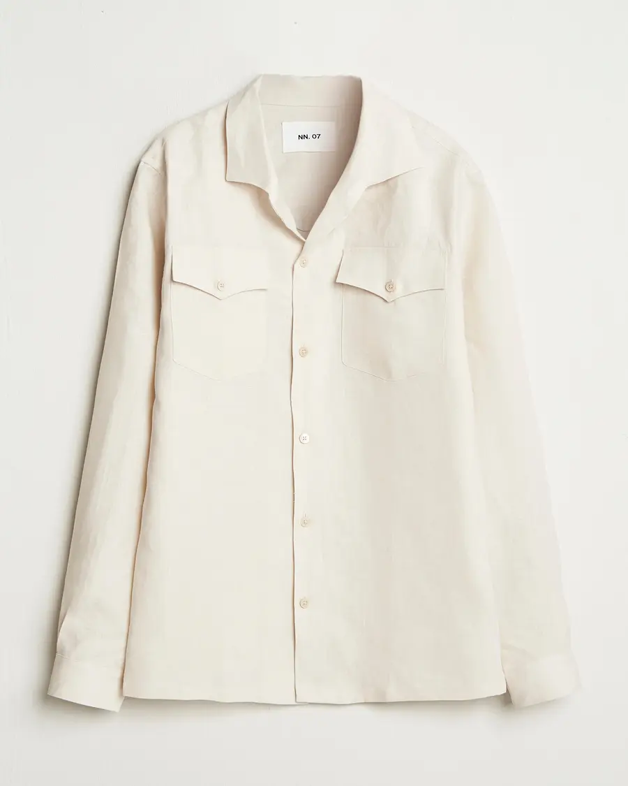 NN07 Pax Linen Western Shirt Ivory