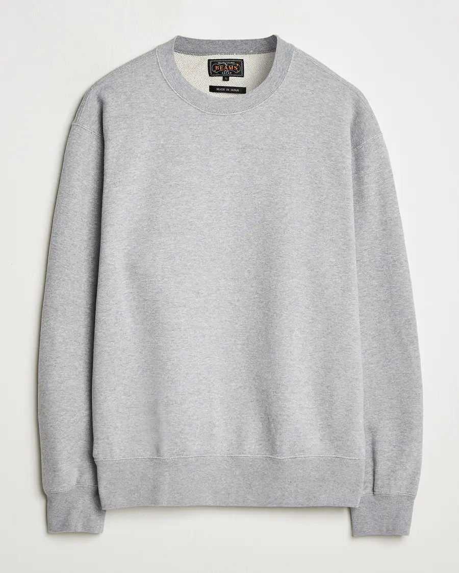 BEAMS PLUS Made In Japan Cotton Sweatshirt Grey