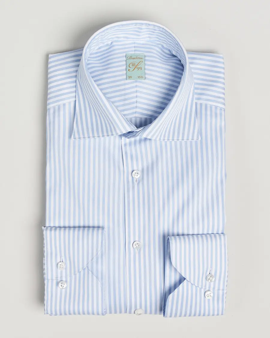 Stenströms 1899 Striped Cotton Twill Shirt Blue/White