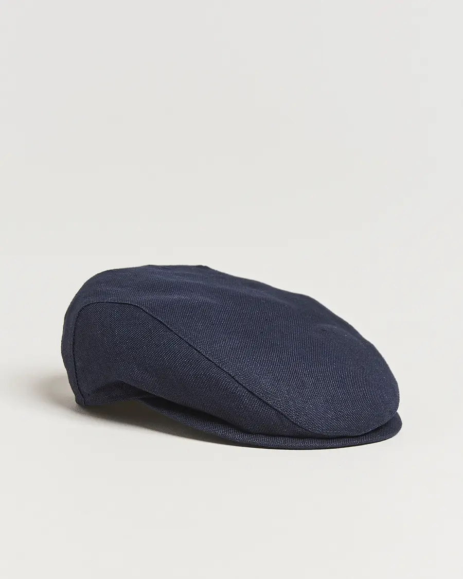 Wigéns Ivy Slim Hopsack Linen Cap Navy