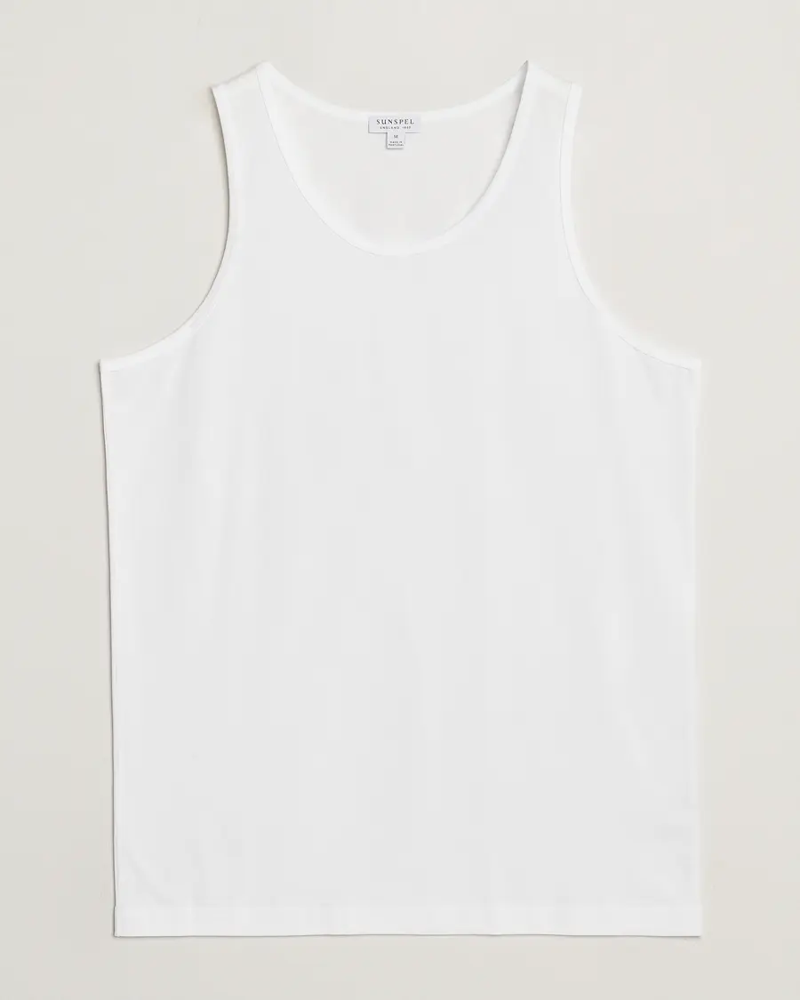 Sunspel Superfine Cotton Underwear Vest White