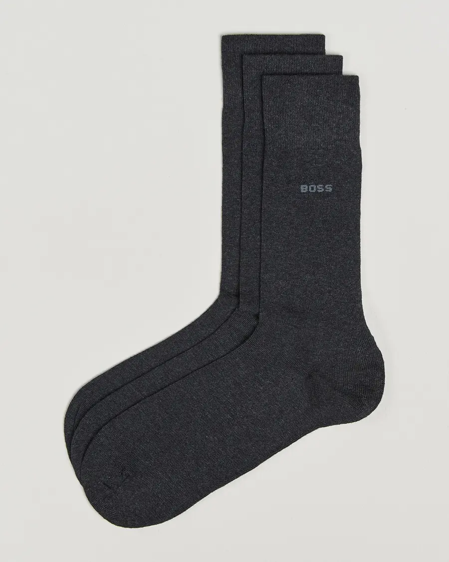 BOSS BLACK 3-Pack RS Uni Socks Charcoal