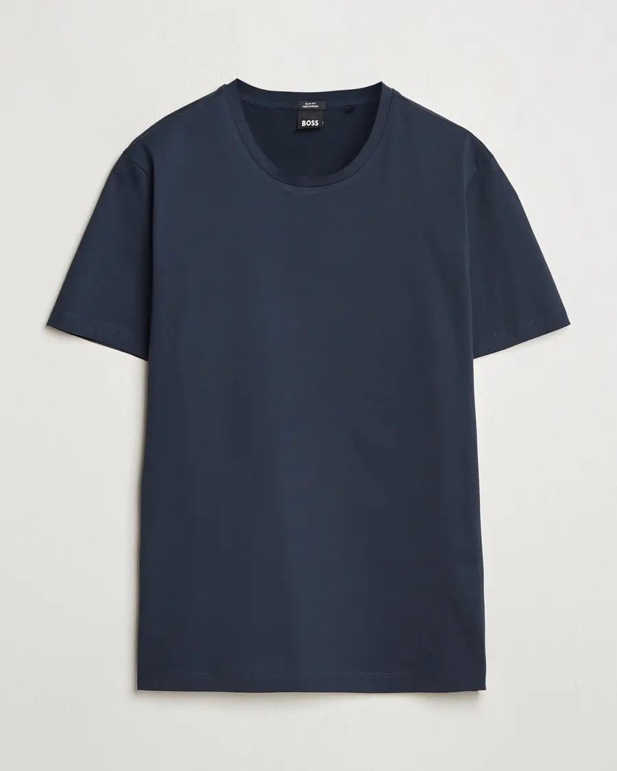 BOSS BLACK Tessler Mercerized Crew Neck T-Shirt Dark Blue
