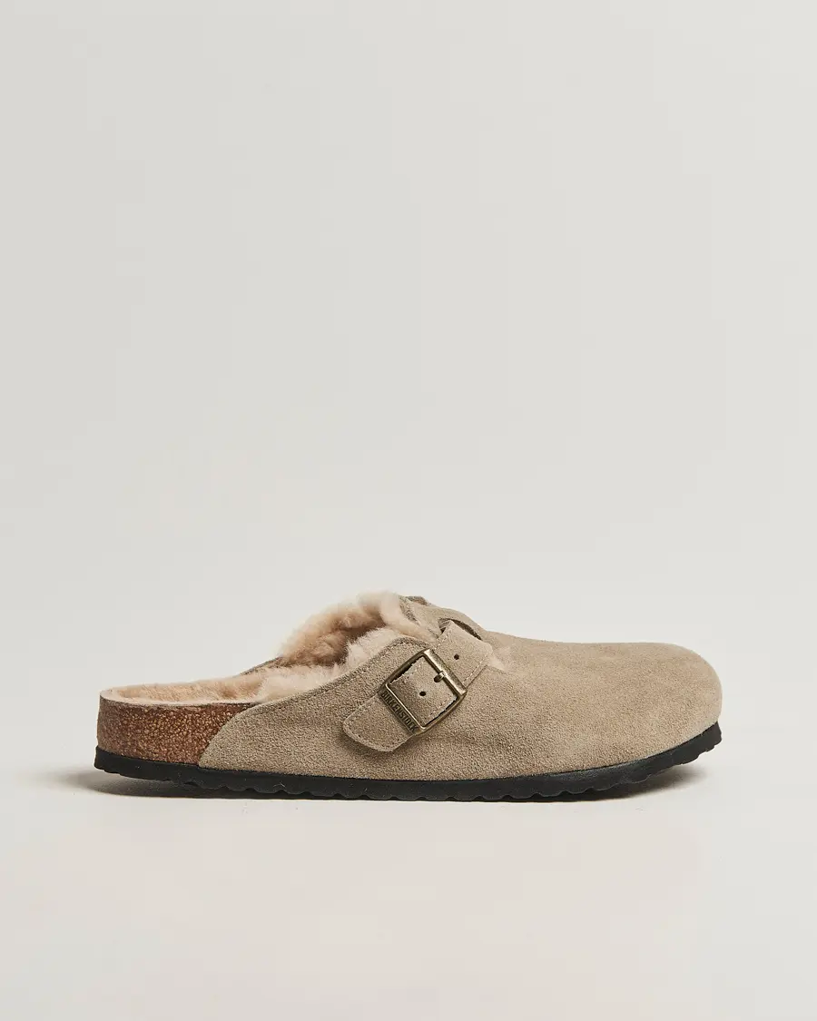 BIRKENSTOCK Boston Shearling Taupe Suede