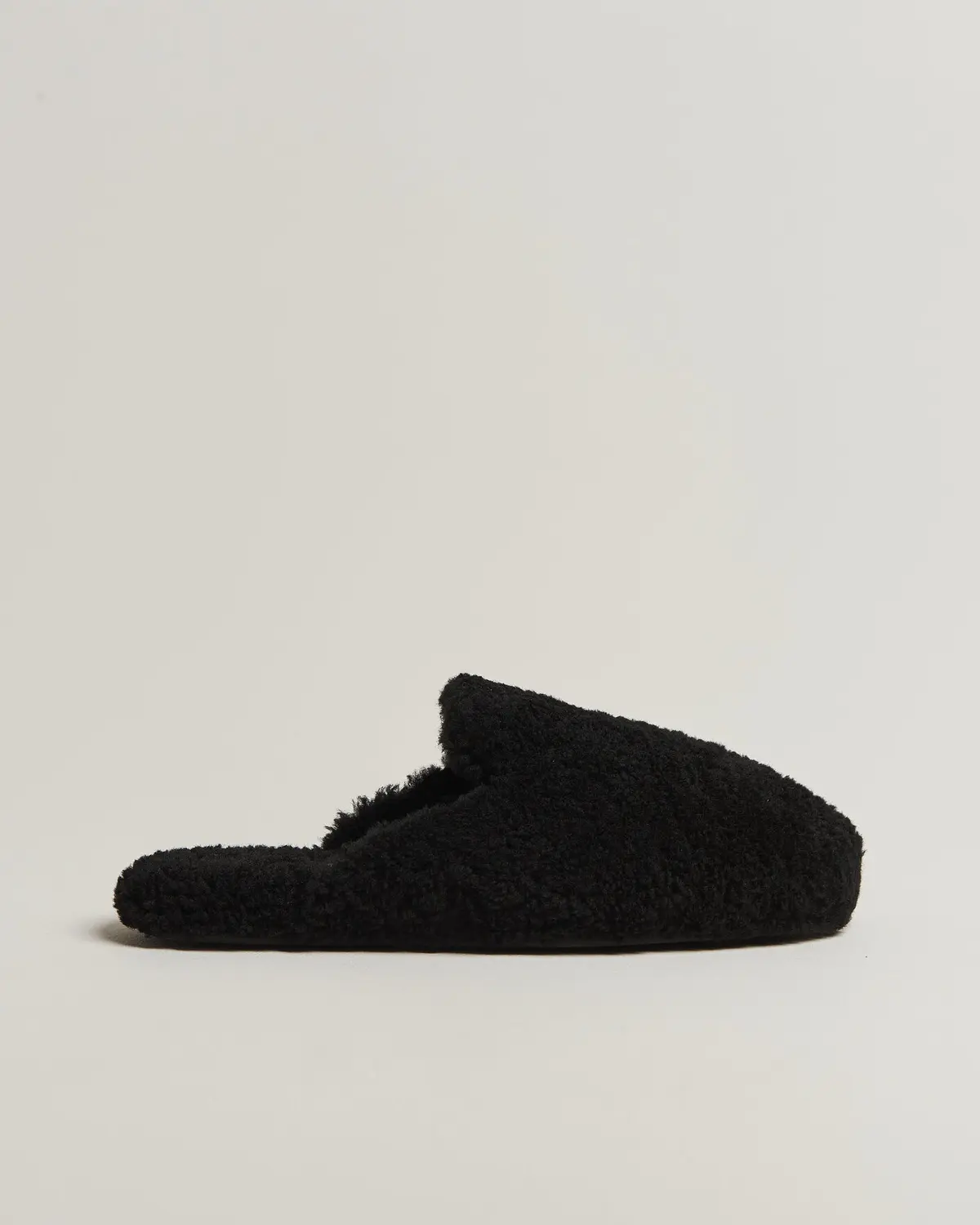 Tekla Lambswool Shearling Slippers Black