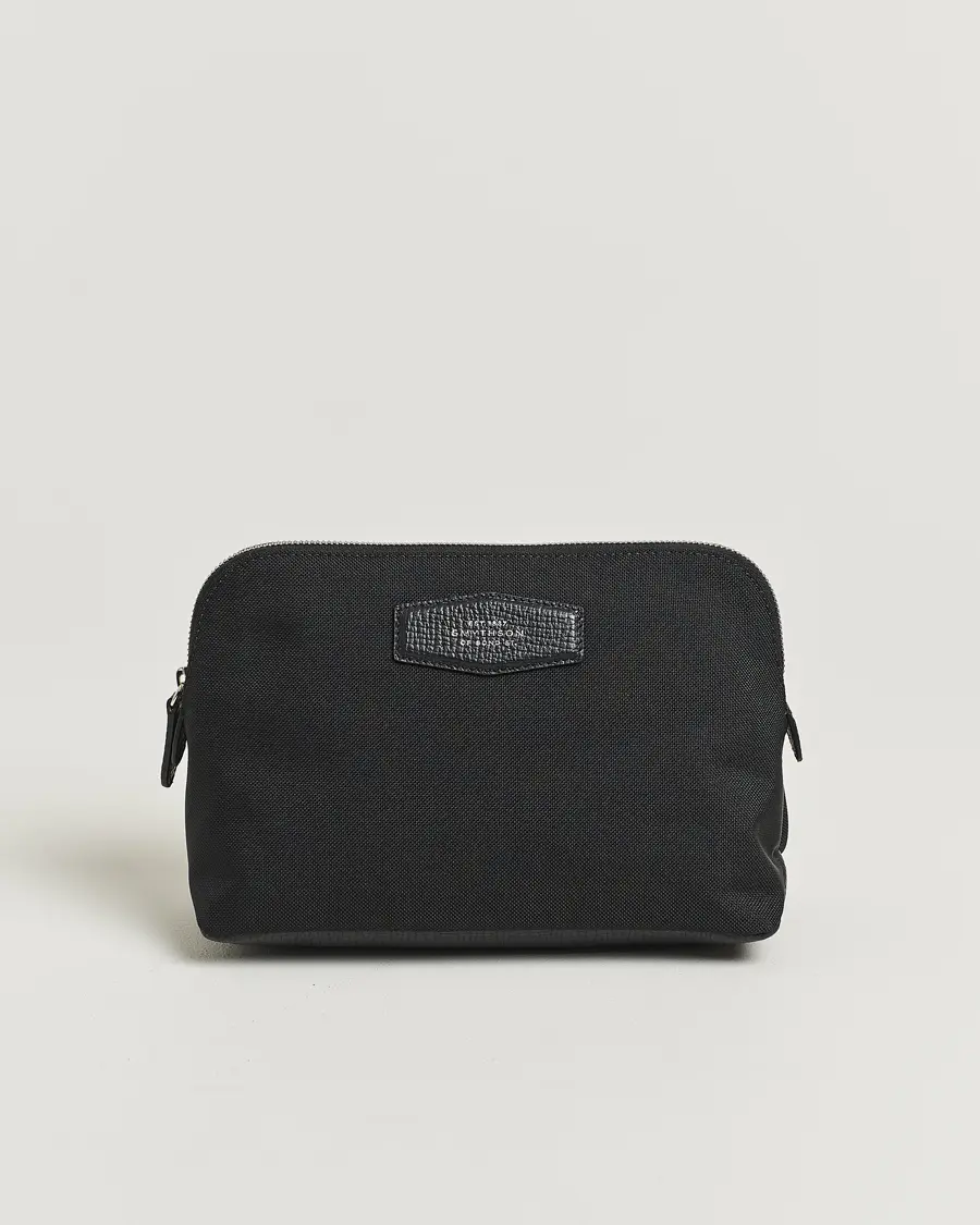 Smythson Canvas Norton Travel Pouch Black