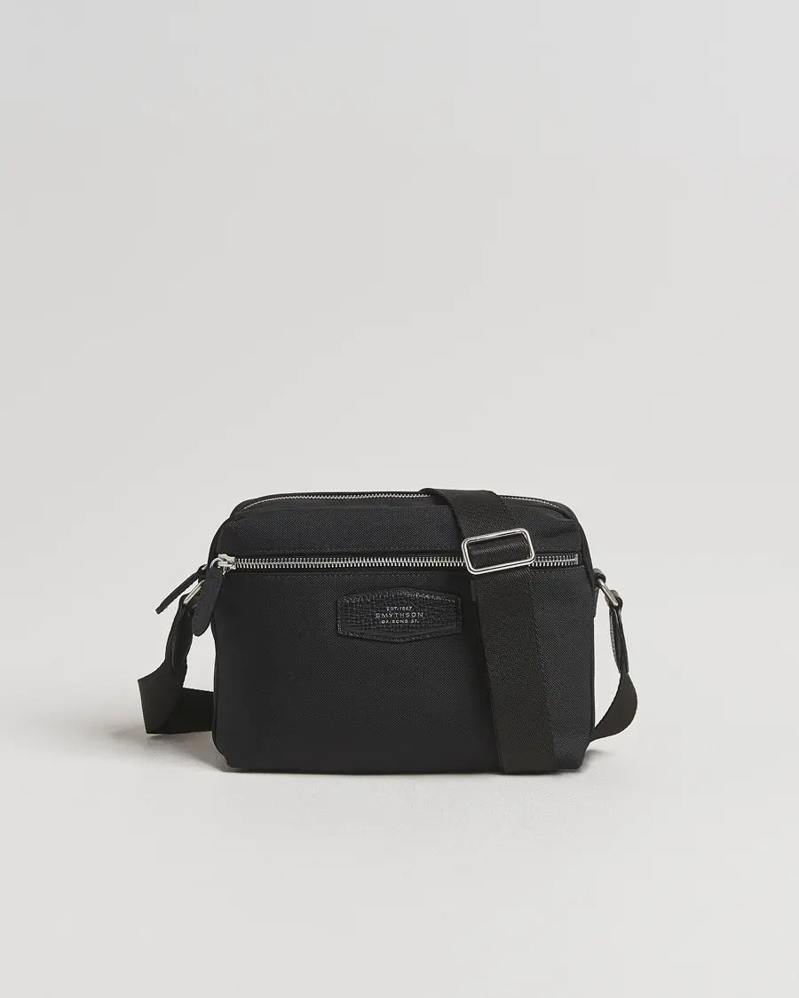 Smythson Canvas Norton Crossbody Bag Black